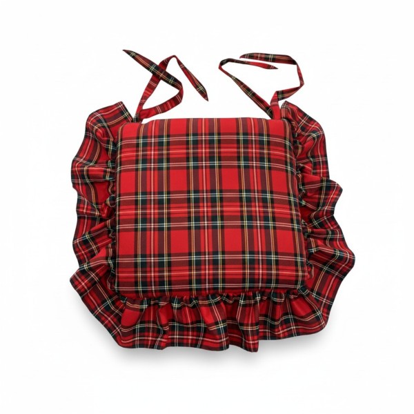 Cuscino per la sedia Scozzese colore Rosso