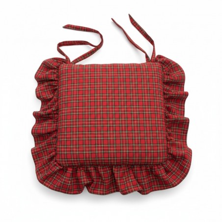 Cuscino per la sedia Tartan colore Rosso